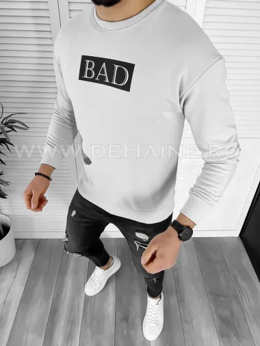 Bluza barbati gri cu imprimeu pe spate CU MIC DEFECT K141 24-3 